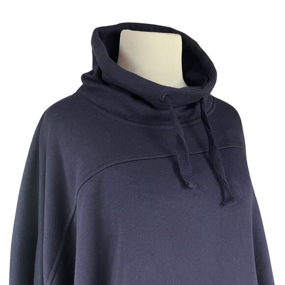 UGG Charlynne Pullover Poncho Fleece-Lined Sweatshirt in Navy Blue Size XS/S - Picture 4 of 8